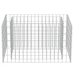 Podwyższona donica gabionowa, galwanizowana stal, 90x50x50 cm