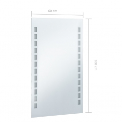 Ścienne lustro łazienkowe z LED, 60 x 100 cm