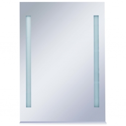 Ścienne lustro łazienkowe z LED, z półką, 50 x 70 cm