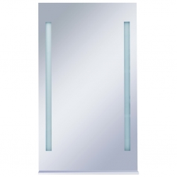 Ścienne lustro łazienkowe z LED, z półką, 60 x 100 cm