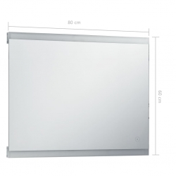Lustro łazienkowe z LED i czujnikiem dotykowym, 80x60 cm