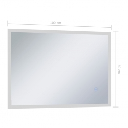 Lustro łazienkowe z LED i czujnikiem dotykowym, 100x60 cm
