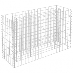 Podwyższona donica gabionowa, galwanizowana stal, 90x30x60 cm
