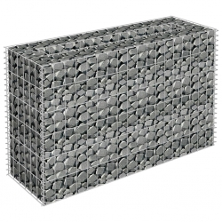 Podwyższona donica gabionowa, galwanizowana stal, 90x30x60 cm