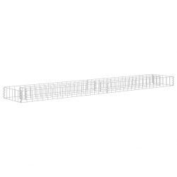 Podwyższona donica gabionowa, galwanizowana stal, 180x30x10 cm