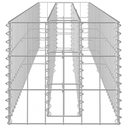 Podwyższona donica gabionowa, galwanizowana stal, 180x30x30 cm
