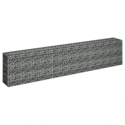 Podwyższona donica gabionowa, galwanizowana stal, 270x30x60 cm