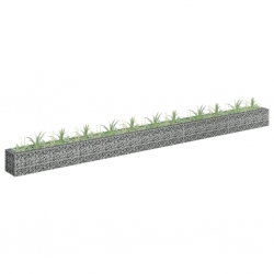 Podwyższona donica gabionowa, galwanizowana stal, 450x30x30 cm
