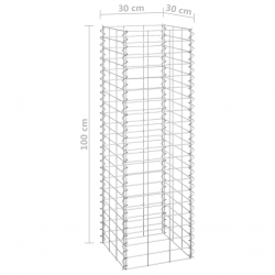 Wysokie donice gabionowe, 16 szt., 30x30x50/100/150/200 cm
