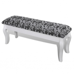 Stylowa ławeczka do toaletki, 2-osobowa, 110cm, czarna