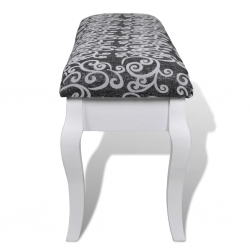 Stylowa ławeczka do toaletki, 2-osobowa, 110cm, czarna
