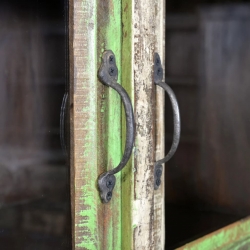 Regał z drewna odzyskanego, 5 szuflad i 2 drzwi, wielokolorowy