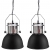 Metalowe lampy sufitowe, 2 szt., regulowana długość, czarne