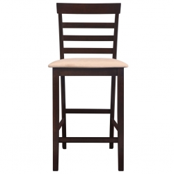 Krzesła barowe, 2 szt., brązowe, tkanina
