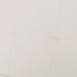 Kanapa rozkładana z dwiema poduszkami, sztuczna skóra, kremowa