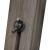 Drewniana lampa podłogowa z kloszem z materiału, szara