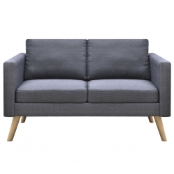 Sofa 2-osobowa, materiałowa, ciemnoszara