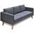 Sofa 3-osobowa, materiałowa, ciemnoszara