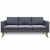 Sofa 3-osobowa, materiałowa, ciemnoszara