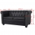 Sofa 2-osobowa w stylu Chesterfield, sztuczna skóra, czarna