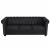 Sofa 3-osobowa w stylu Chesterfield, sztuczna skóra, czarna