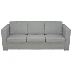 3 osobowa sofa tapicerowana jasnoszara