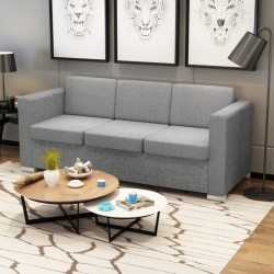 3 osobowa sofa tapicerowana jasnoszara