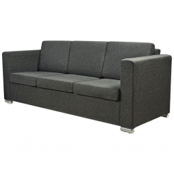 3 osobowa sofa tapicerowana ciemnoszara