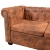 Sofa rogowa Chesterfield sześcioosobowa brązowa, sztuczna skóra