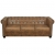 Trzyosobowa sofa Chesterfield ze sztucznej skóry, brązowa