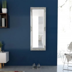 Lustro ścienne w stylu barokowym, 140x50 cm, srebrne