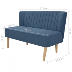 Sofa 117x55,5x77 cm, niebieski materiał