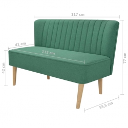 Sofa 117x55,5x77 cm, zielony materiał