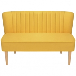 Sofa 117x55,5x77 cm, żółty materiał