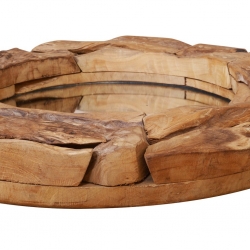 Lustro dekoracyjne, drewno tekowe, 60 cm, okrągłe