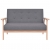 2-osobowa sofa materiałowa, ciemnoszara
