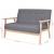 2-osobowa sofa materiałowa, ciemnoszara