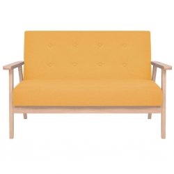 2 osobowa sofa tapicerowana, żółta