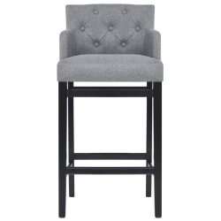 Stołki barowe, 2 szt., jasnoszare, tkanina