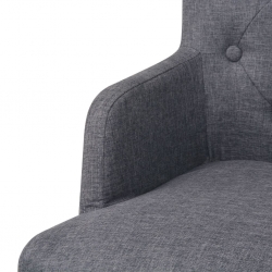 Stołki barowe, 2 szt., ciemnoszare, tkanina