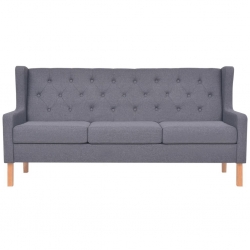 3-osobowa sofa tapicerowana tkaniną, szara