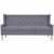 3-osobowa sofa tapicerowana tkaniną, szara