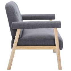 Sofa 2-osobowa tapicerowana materiałem, ciemnoszara