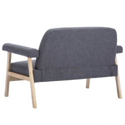 Sofa 2-osobowa tapicerowana materiałem, ciemnoszara
