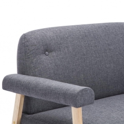 Sofa 2-osobowa tapicerowana materiałem, ciemnoszara