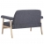 Sofa 2-osobowa tapicerowana materiałem, ciemnoszara