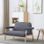 Sofa 2-osobowa tapicerowana materiałem, ciemnoszara