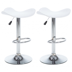 Obrotowe stołki barowe, 2 szt., białe, sztuczna skóra