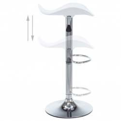 Obrotowe stołki barowe, 2 szt., białe, sztuczna skóra