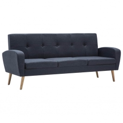 3-osobowa sofa tapicerowana tkaniną, ciemnoszara
